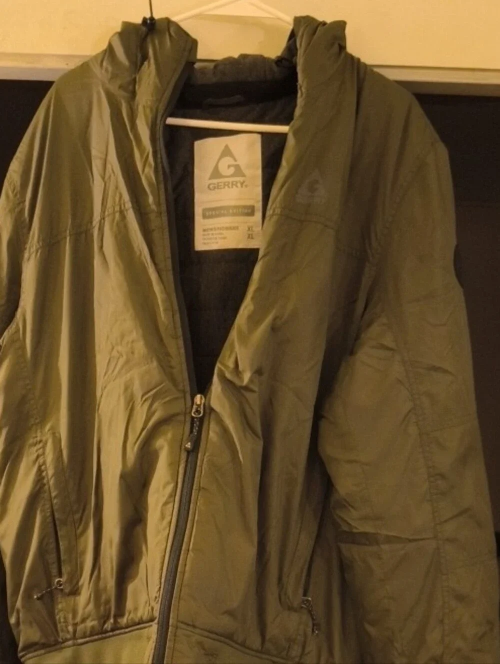 Gerry Weber Olive Green Hooded Quilted Jacket with Gray Lining